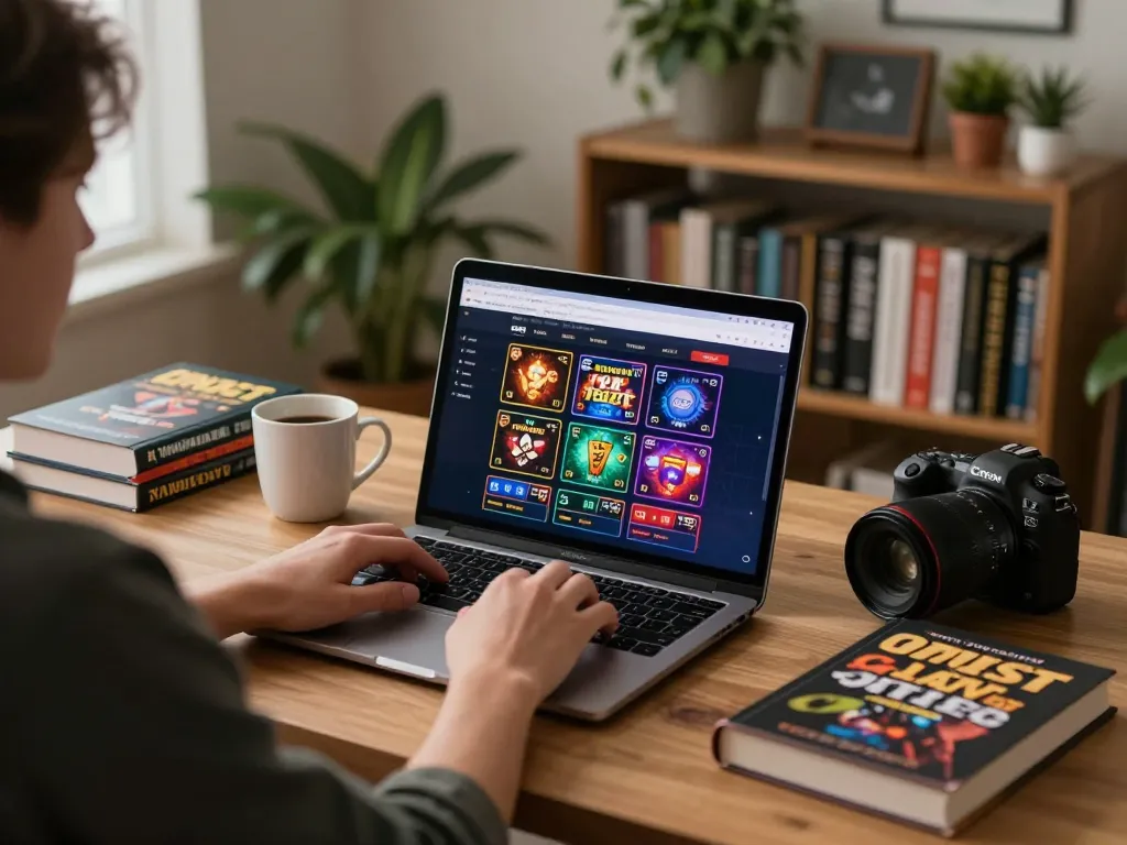 Engaging with ONBET casino on laptop while tracking betting strategies at home.
