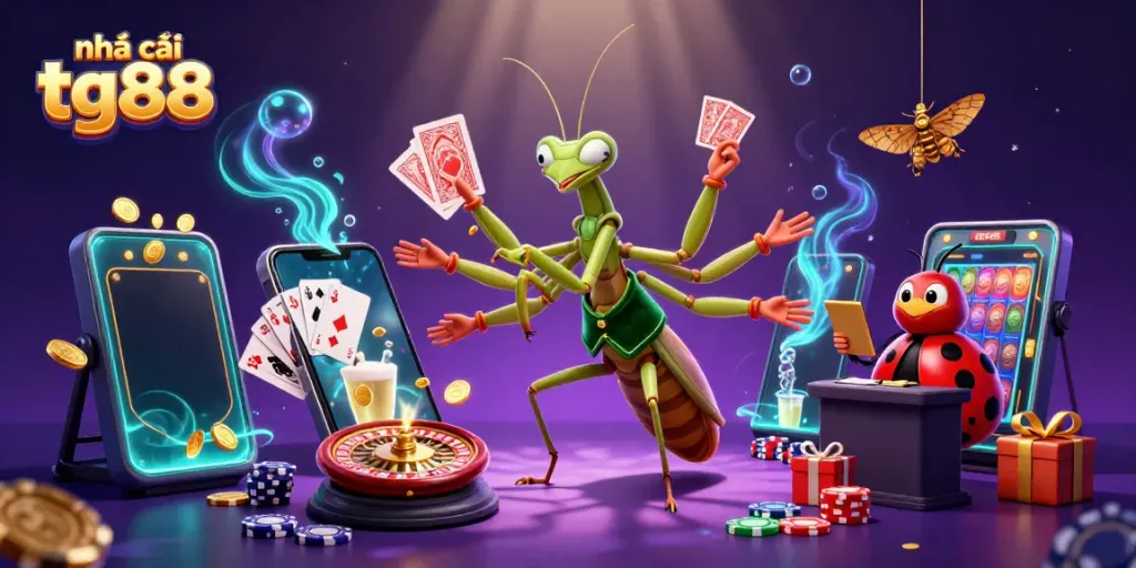 Experience the thrill with Nhà cái tg88 as a giant mantis card sharp and ladybug pit boss enhance your gaming adventure.