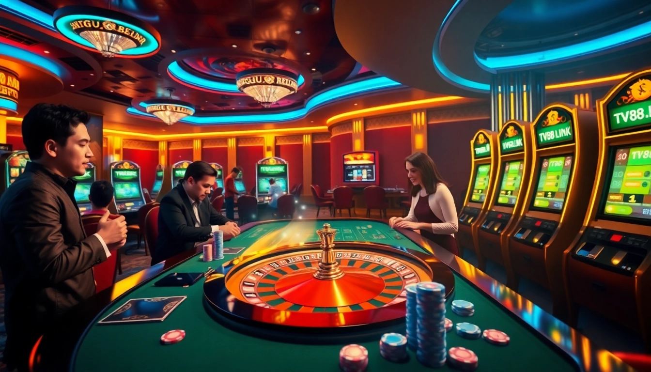 Experience the exhilarating environment of TV88 link as players engage in high-stakes casino gaming.