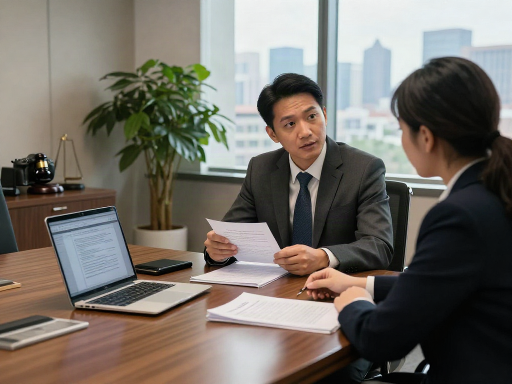 DUI lawyers Cumming providing expert legal consultation in a modern law office.