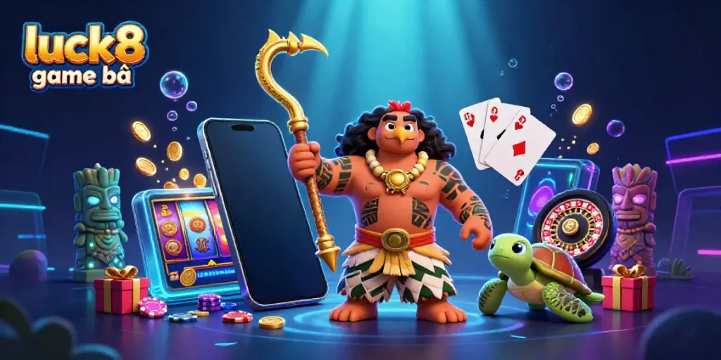 Play luck8 game bài with vibrant slot features, dynamic characters, and immersive casino atmosphere.