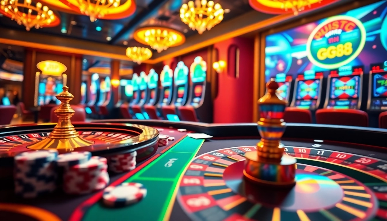 Experience thrilling bets with GG88 link on a vibrant online casino interface.