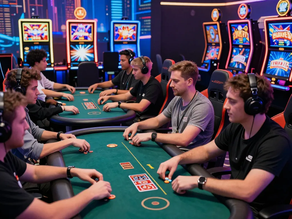 Exciting online gaming atmosphere showcasing players at gem88 engaged in casino games with vibrant digital graphics.