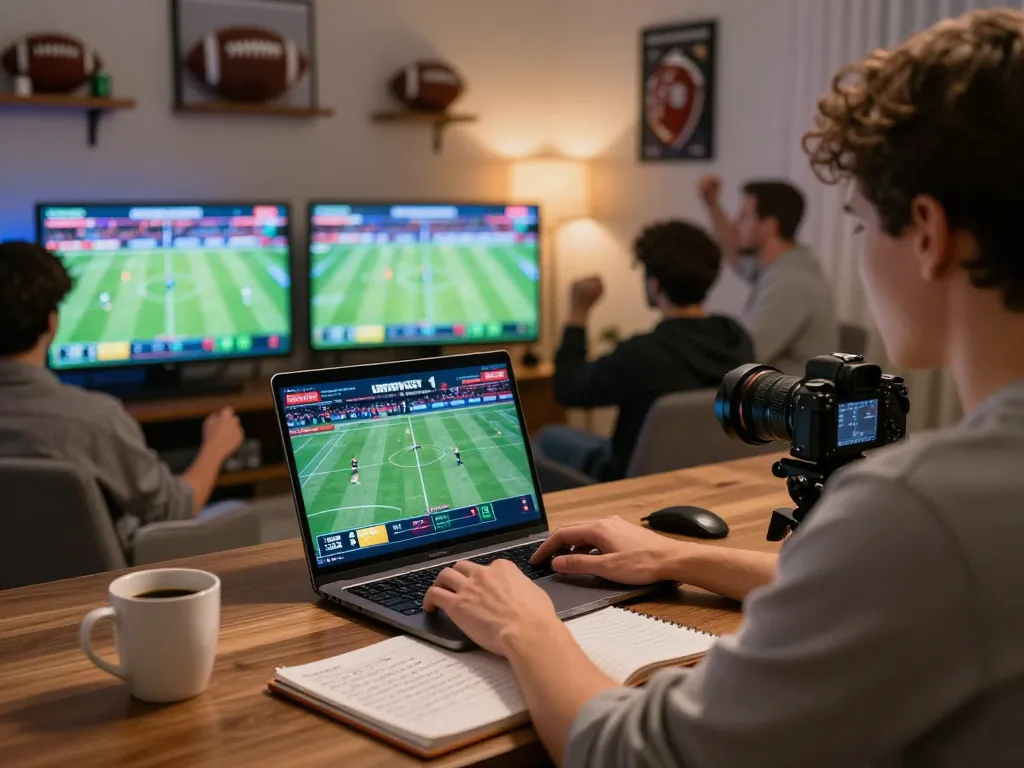 Engaged bettor analyzing odds on keo nha cai 5 while placing live bets in a cozy home atmosphere.