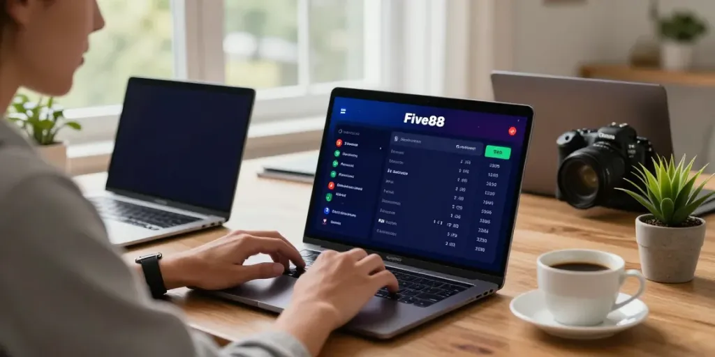 Engaging user betting on five88 platform with cozy home ambiance.
