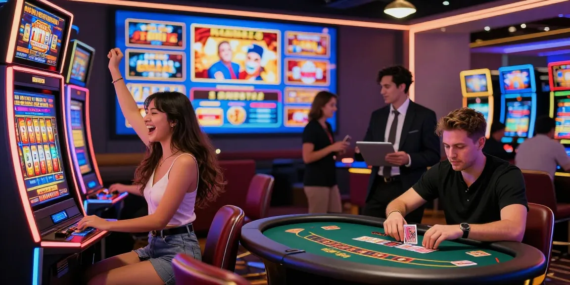 Exciting gaming atmosphere at credit card casinos UK showcasing https://mvc.org.uk with diverse players enjoying slots and table games.