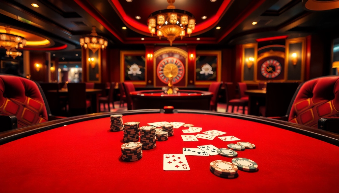 Experience the excitement of km1888b with vibrant poker chips on a professional table.