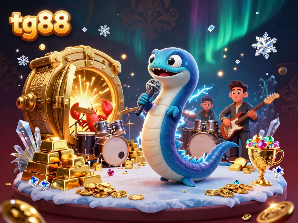 Experience thrilling games at tg88 with a vibrant underwater casino scene packed with treasures and musicians.