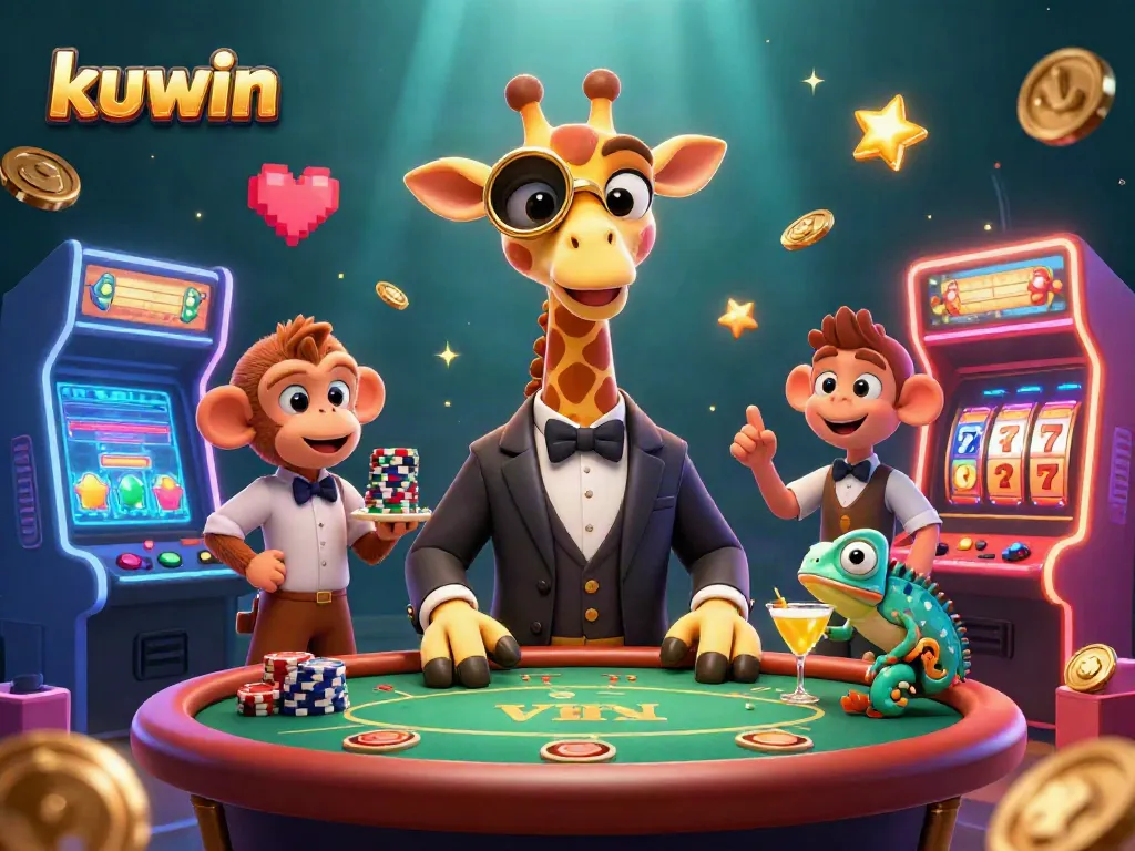 Kuwin invites players to engage at a vibrant casino scene filled with games and excitement.
