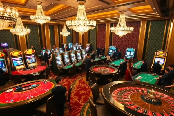 Experience thrilling gameplay at nhà cái nk88 with lively casino tables and engaging slot machines.