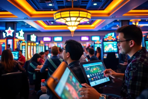 Engaged players at TK88 online casino, showcasing vibrant gaming atmosphere at tk88win.live.