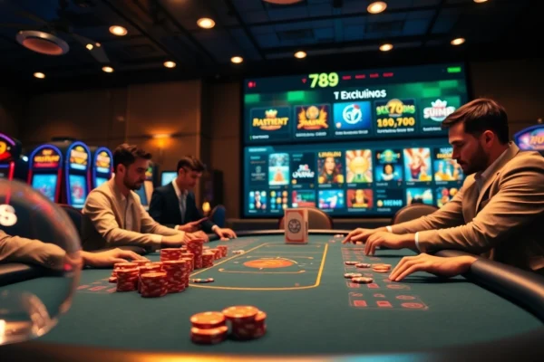 Exciting poker action at 789 club with vibrant casino elements and thrilling gameplay.