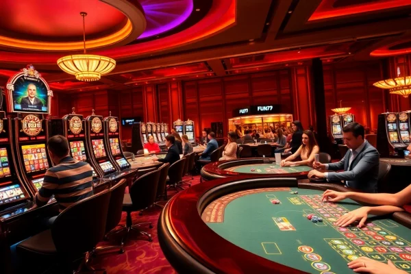 Players experiencing thrilling gameplay at FUN79, highlighting the excitement of online gambling activities.