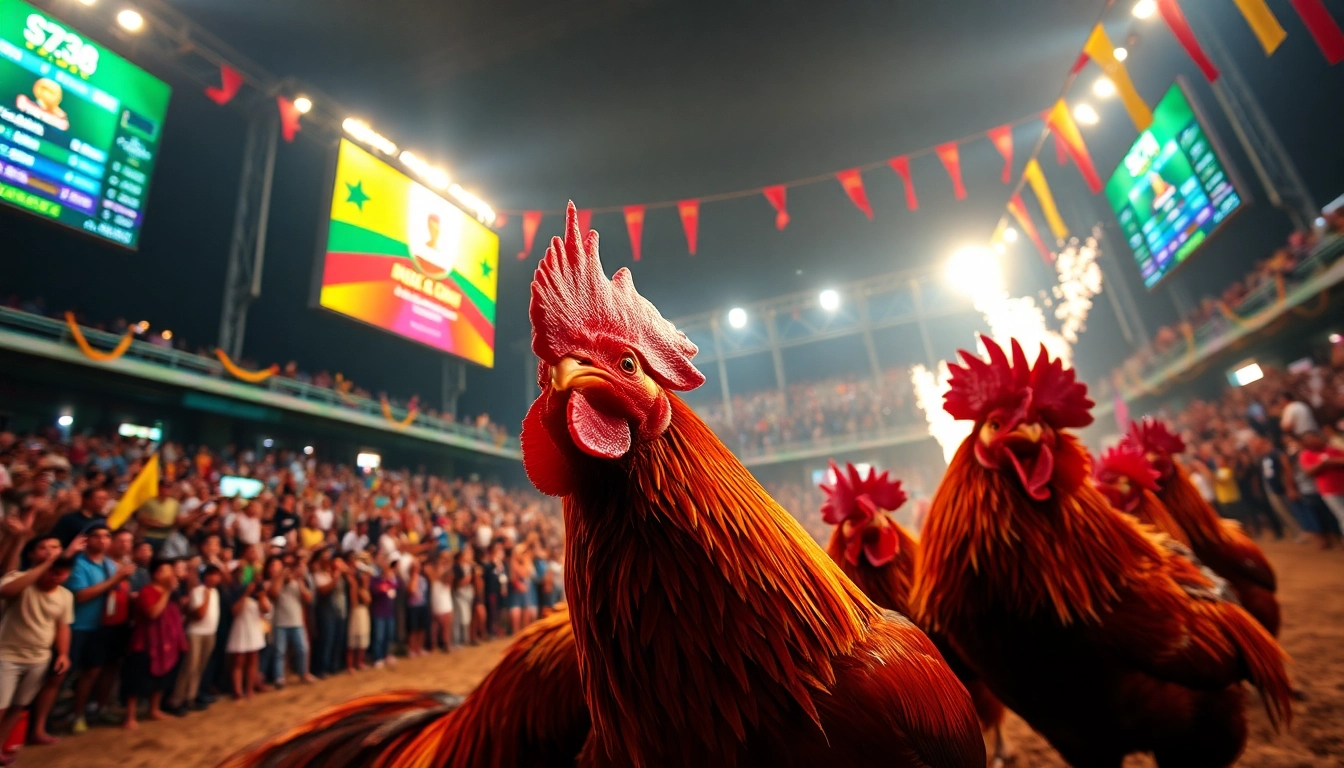 Live cockfighting at SV368, capturing the excitement and atmosphere for sv368win.live.